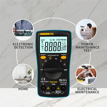 

Digital Multimeter 6000 Counts Voltmeter Ammeter Ohm Portable High Precision Meter with Lines LO88