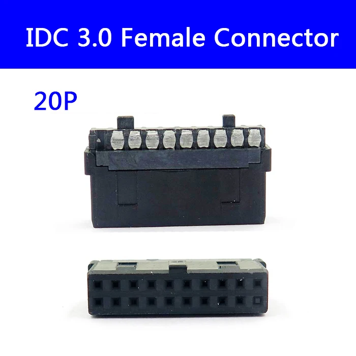 

50pcs Black USB 3.0 Female Socket IDC 20P 19P IDC3.0 USB Connector