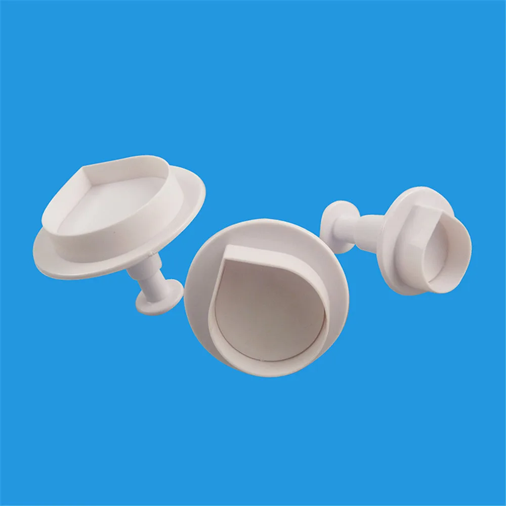 

3pcs/set Water Drop Shape Cookie Cutter Food Grade Plastic Cake Tool, Biscuit Fondant Mold Bakeware Sugarcraft Cake Decoration