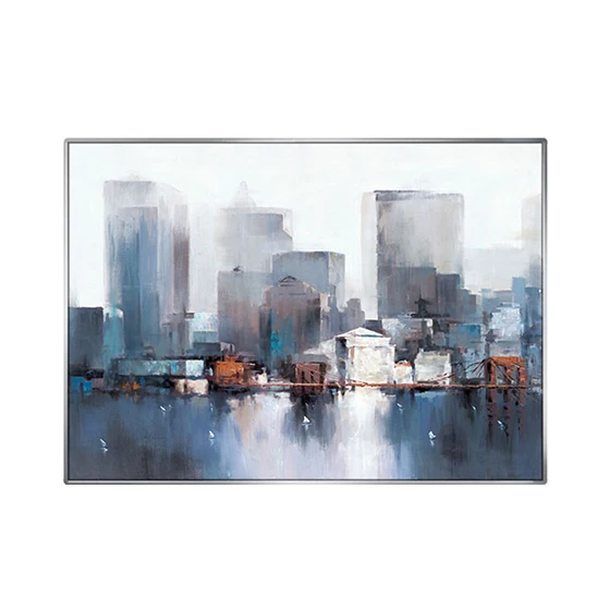 

Modern abstract painting New York City Architecture scenery poster canvas painting home decor canvas pictures for living room