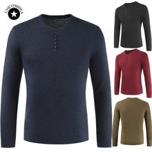 Свитер с v-образным вырезом мужской пуловер осень весна тонкий теплый свитер Повседневный джемпер Pull Homme кнопки вязаные свитера мужские топы