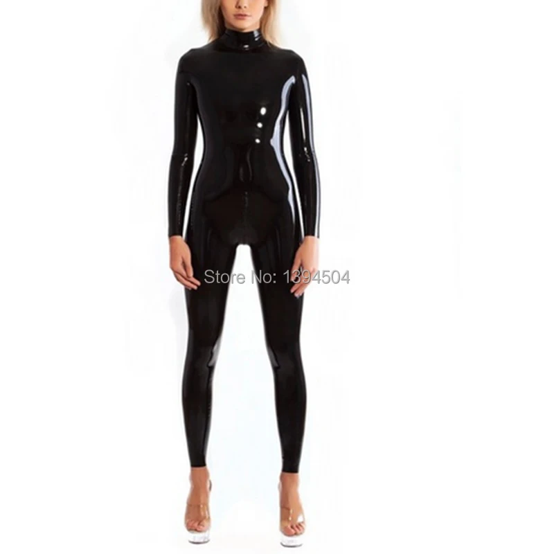 

2018 new sexy exotic Sexy women female handmade Black Latex customize Catsuit zentai cekc fetish Bodysuits with three way Zipper