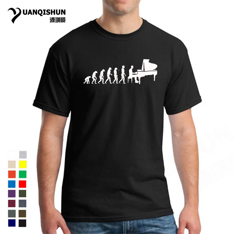 

Evolution Pianist Piano T Shirt 16 Colors Men Summer Short Sleeve Thanksgiving Day Custom Big Size Team Music T-Shirts Unisex