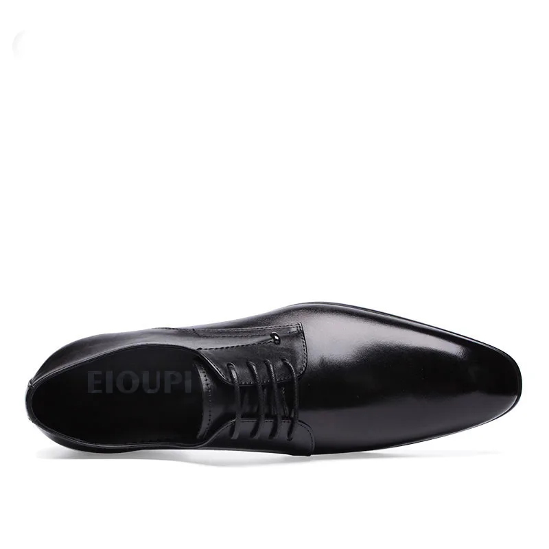 Eioupi дизайн Топ реальный полное зерно кожа мужские деловые туфли Мужские модельные дышащая обувь e177701