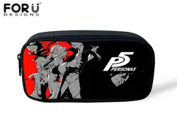 FORUDESIGNS/Дети Сумки для карандашей Persona 5 печатных для женщин составляют сумка Professional косметичка обувь девочек кавайный пенал кошелек