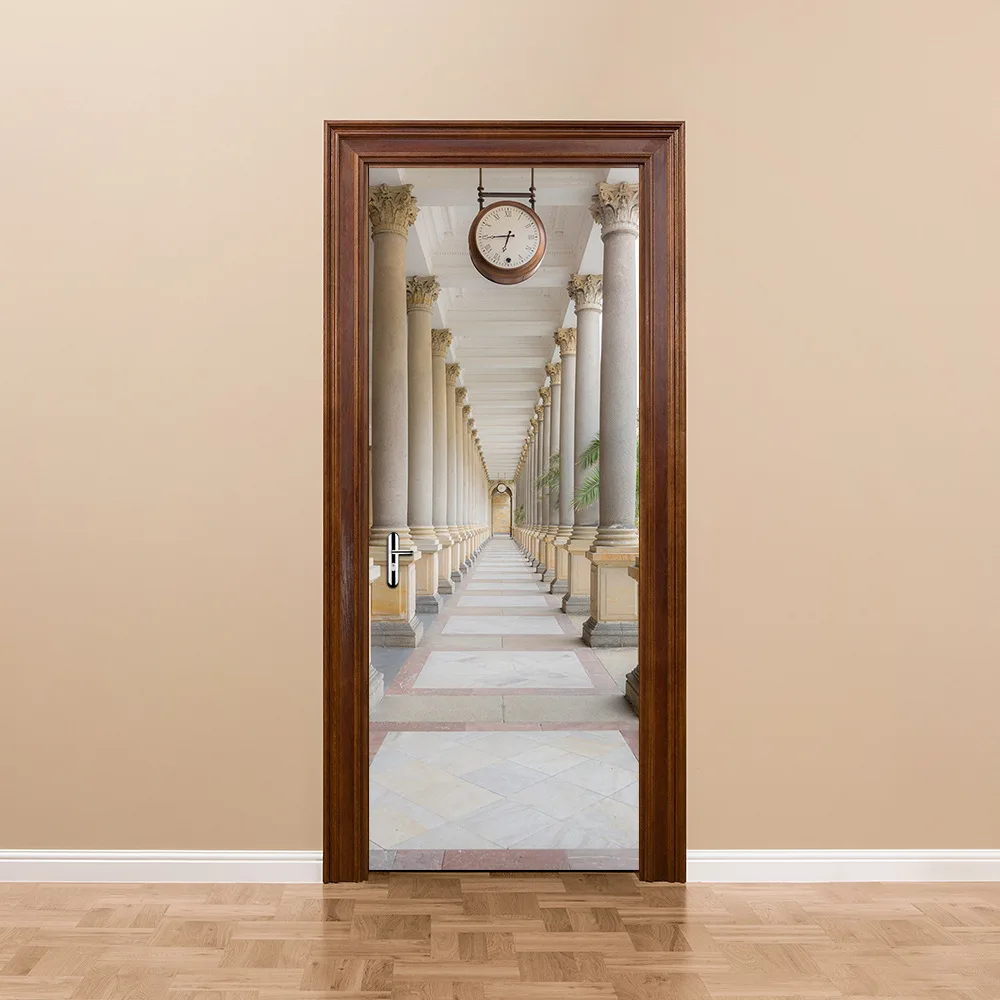 Римская каменная колонна 3D лестничная дверь наклейки креативные наклейки на стену спальни декор гостиной домашний плакат обои наклейка на дверь