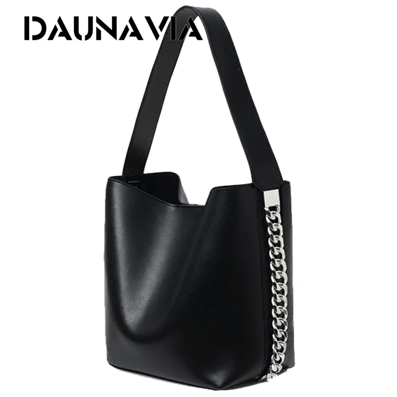

DAUNAVIA Bucket Handbag for Women Messenger Bags Luxury Leather Handbags Designer High capacity shoulder Bags for women 2019