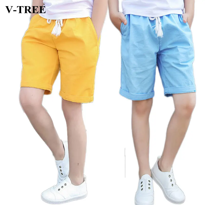 

2019 summer boys shorts casual pants for kids cotton children shorts loose teenager sports pants leisure clothing 3-14T