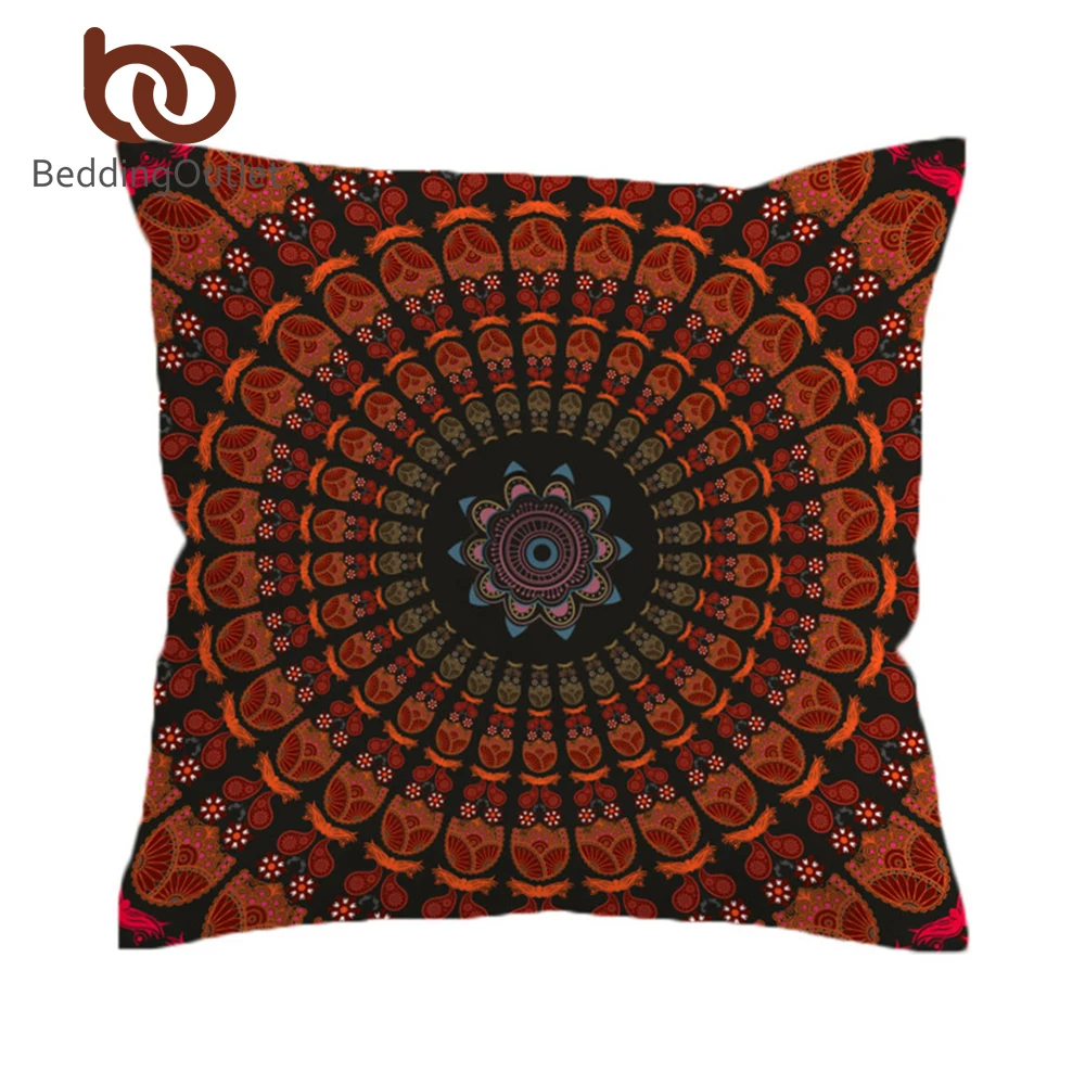 BeddingOutlet Bohemian Cushion Cover Retro Purple Pillow Mandala Printed Pillowcase Microfiber Bedding Home Decor 45x45cm | Дом и сад