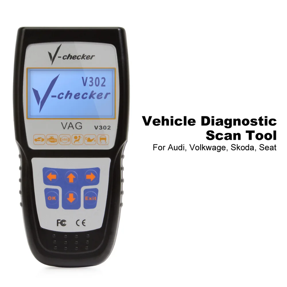 Compare V-checker V302 VAG Audi Volkwage Skoda Seat Scanner Diagnostic Scan Tool