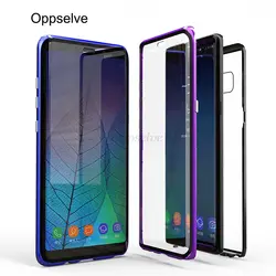 Oppselve 360 двухсторонняя, для стекла Магнитный чехол для телефона для samsung Galaxy S10 S9 S8 Plus Note 9 8 металлический магнит Capinhas