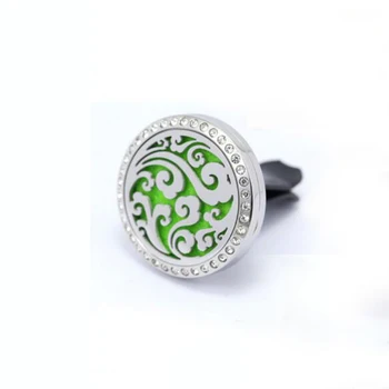 

30mm Stainless Steel rhinestone high quality lucky cloud car essential oil aroma diffuser pendant locket vent clip