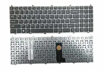 

New US English QWERTY Keyboard For Clevo W650RC1 W650RB W650RZ W650RZ1 W650KK1 W651KK1 Laptop Silver Frame Black