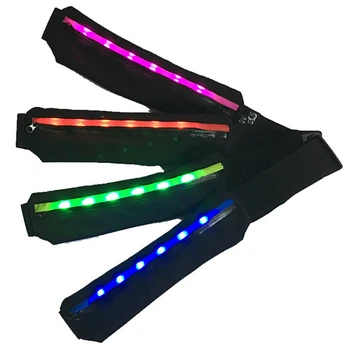 

10PCS LED Flash Flashlight Sport Waist Bag Running Bicycling Use Multifunction Bag For Cellphone Cards Earphone Storage Outdoor