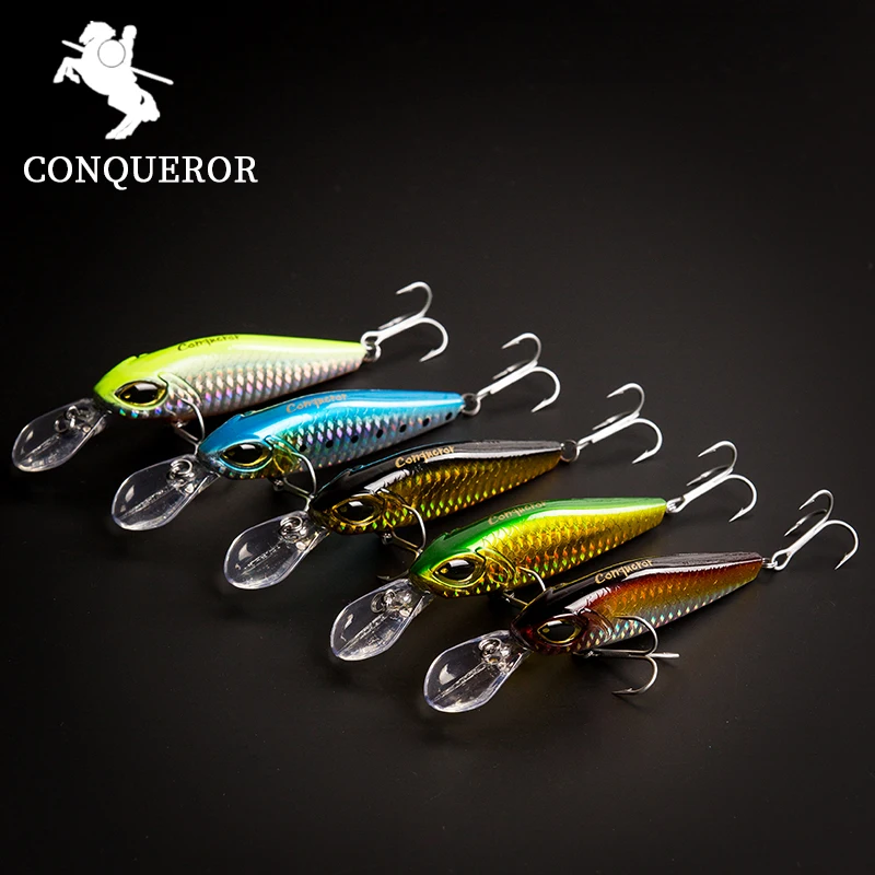 

CONQUEROR 2017 lures wobblers 135mm/19g Hard Bait Minnow Crank fishing lure With Magnet Bass Fresh VMC hooks