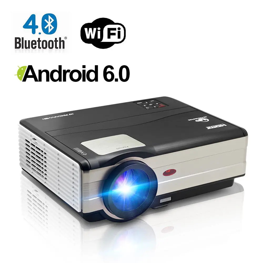 

CAIWEI Smart Full HD Projector Android WiFi LED Projectors WIFI Bluetooth Home Theater Video Movies USB TF HDMI AV