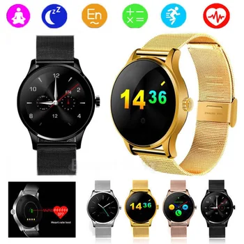 

K88H Smart Watch with Heart Rate Monitor Stainless Steel Band IPS Screen Bluetooth Smartwatch Wristwatch for iOS and Android