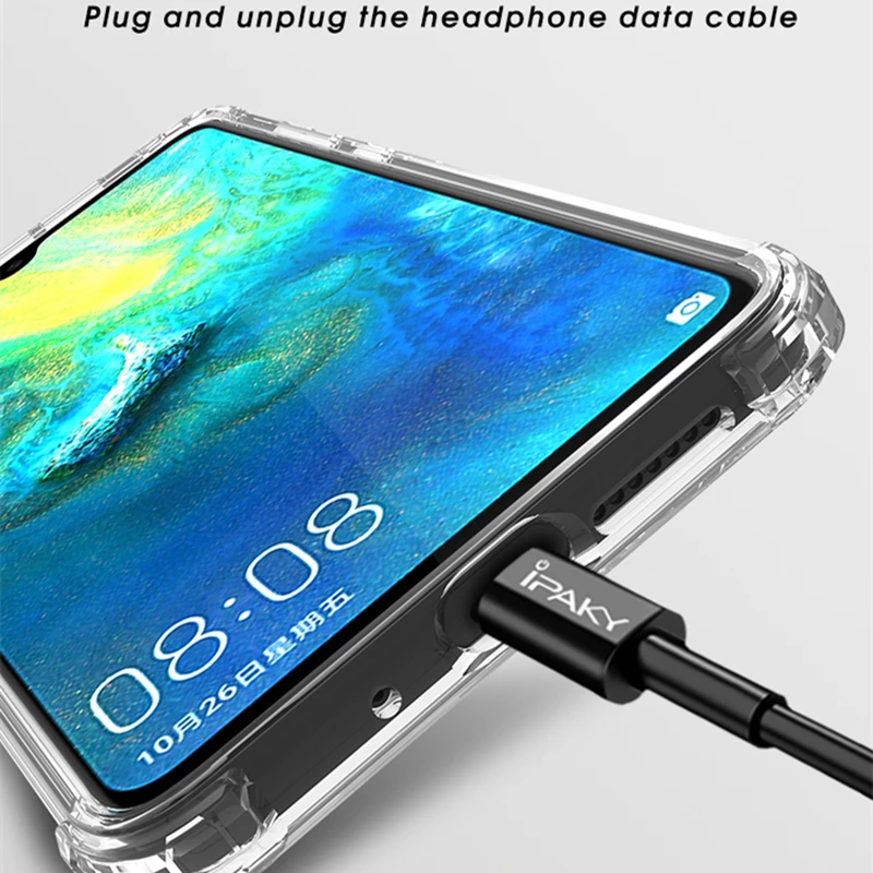 Чехол для Huawei Mate 20 IPAKY 20X Гибридный прозрачный противоударный чехол бампер из ТПУ