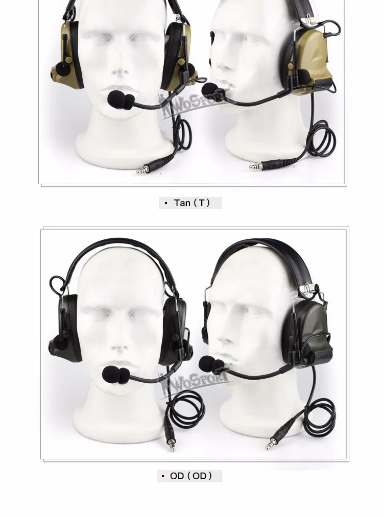 Redução de Ruído Cancelamento de Captação de Som Eletrônico para Duas Vias para Walkie Tactical Comtac Headset Talkie Comunicação Capacete ii 16 Tactical Comtac II Headset Redução de Ruído