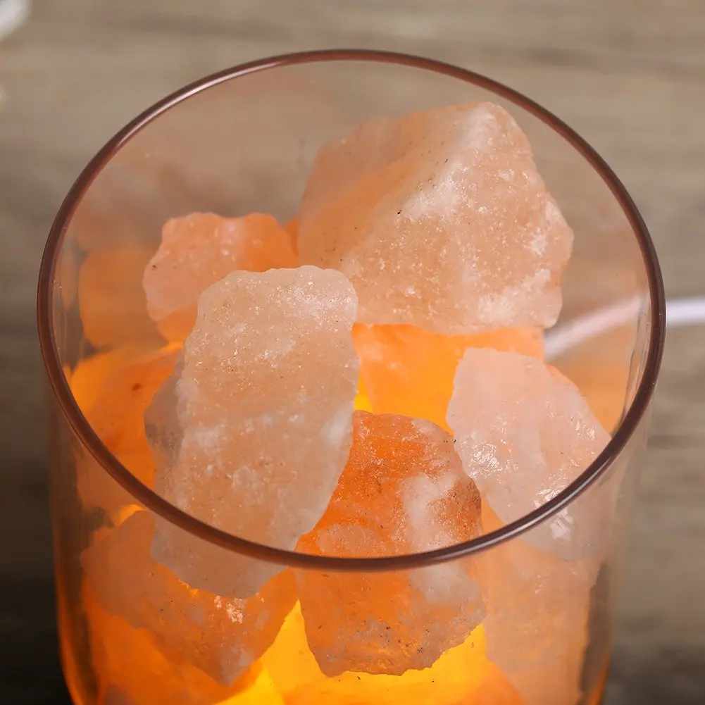  USB Real Himalayas Salt Crystal Rock Lamp Good for Health Small Mineral Negative Ionic Stone Lava S - 32889151021