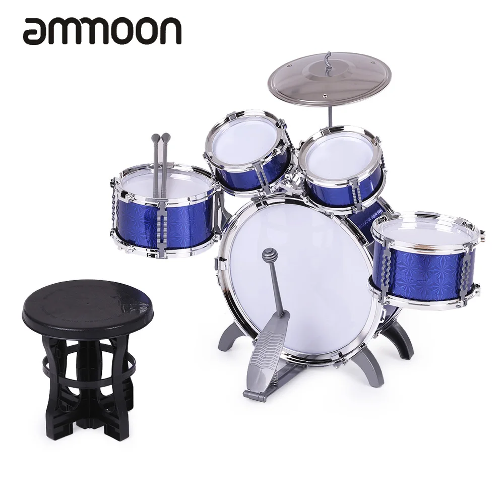 Children Kids Drum Set Musical Instrument Toy 5 Drums with Small Cymbal
