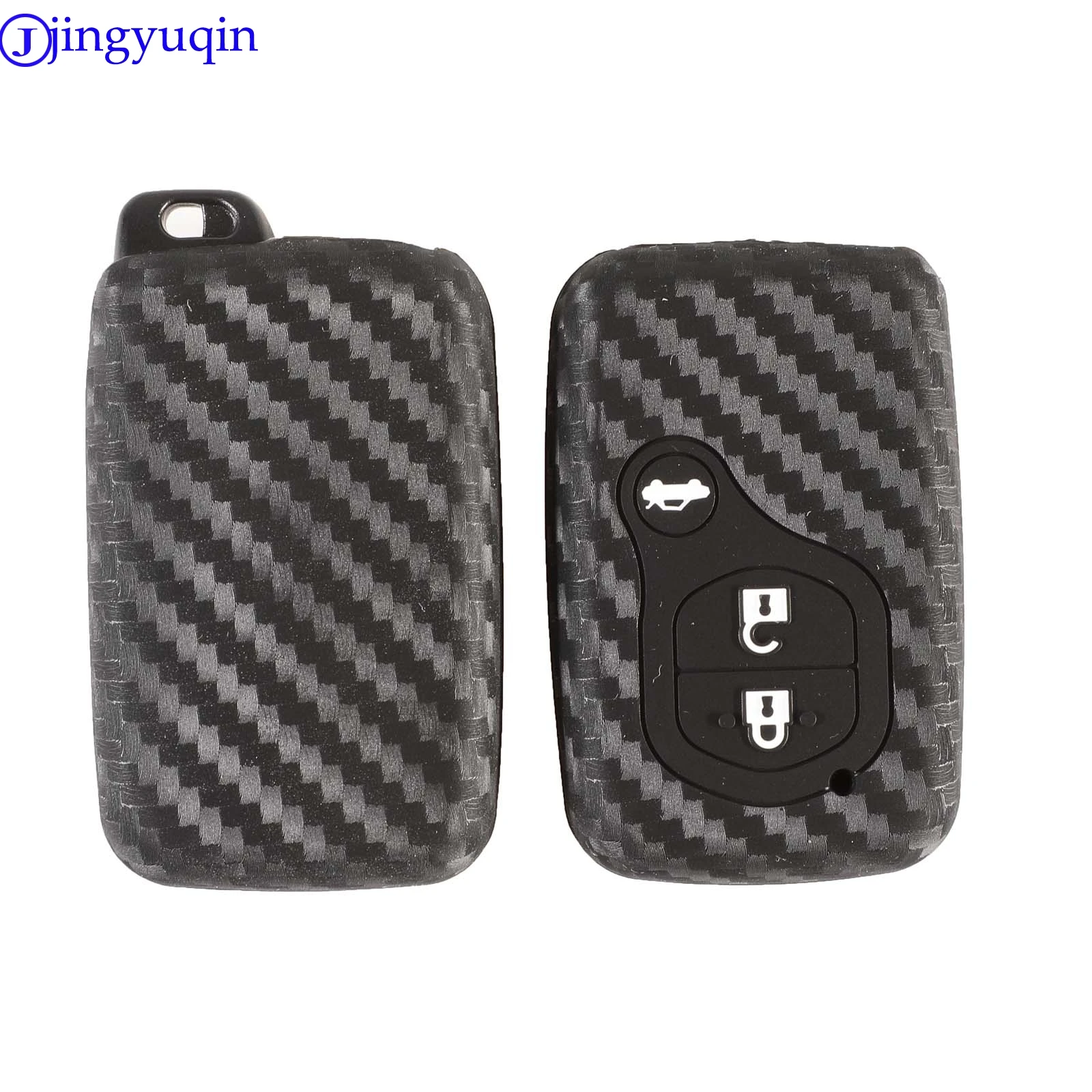 

jingyuqin 3b Carbon Silicone Remote Folding Key Case Cover For Toyota Land Cruiser Prado 150 Camry Prius Crown For Lexus