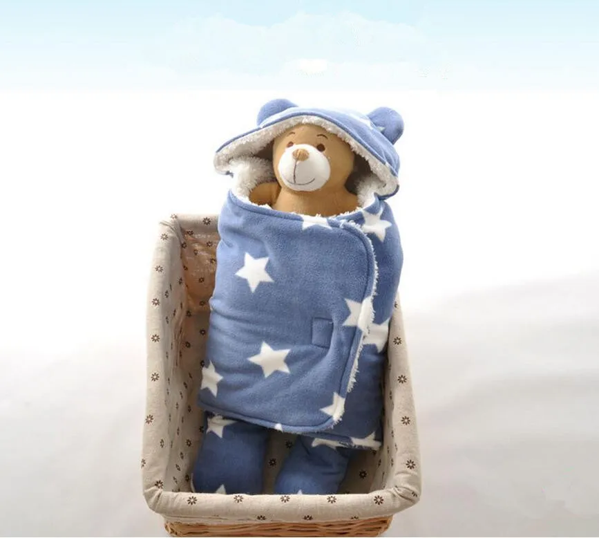 Розничная для новорожденных спальный мешок Winter Sleepsacks высококачественного мягкого для детской Fleabag Толстая Многофункциональный детей одеяло