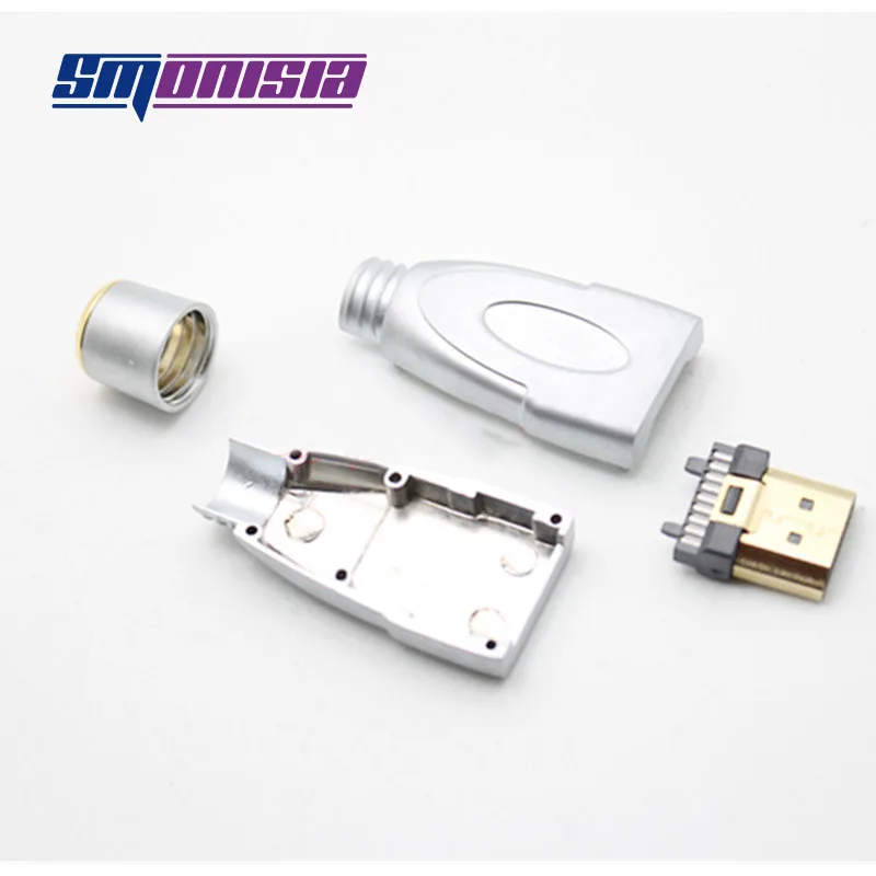 

2pcs/lot 2.0 HD 3D Hdmi Welding Head Hdmi Line Connector Shell Molded Shell HDMI Platinum Alloy Plated Shell