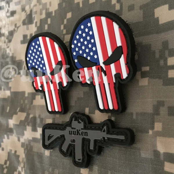 3pcs/Lot US Patriot PVC Morale Patches Military Tactical Patches