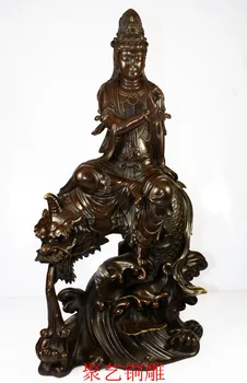 

Bronze sculpture, copper decoration arowana guanyin statue buddha crafts