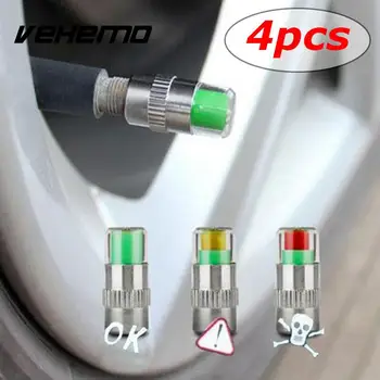 

Vehemo TPMS Tire Pressure Monitoring Car Tire Monitoring 4Pcs/Set Durable Sensor Monitor Gauge Security Precise