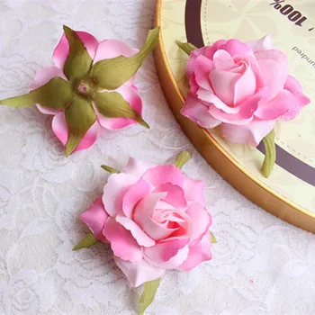 

6CM,High Quality Silk Artificial Small Glitter Roses Heads,DIY Wrist Corsage,Sewing Applique Flower,Decorations For Home,Wedding