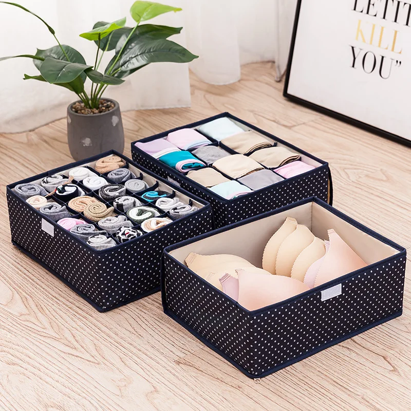 

Oxford Underwear Receiving Box Bra Socks Covered Receiving Box Drawer Organizers underwear organizer closet divider