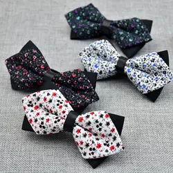 Модные цветочные галстуки хлопка ошейник-бабочка, ошейник для Для мужчин Свадебная вечеринка Бизнес костюмы Gravata Тонкий Бабочка галстук