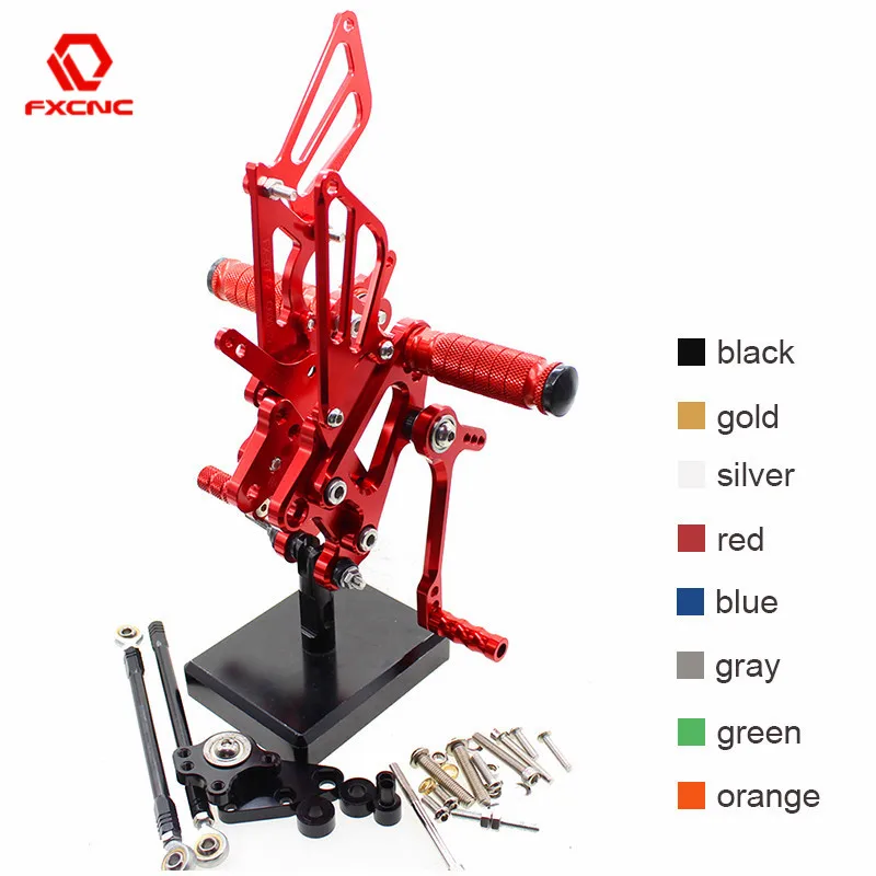 

FXCNC Aluminum Adjustable Motorcycle Rearsets Rear Set Foot Pegs Pedal Footrest For Honda CBR600RR CBR 600RR 2003 - 2006 2004
