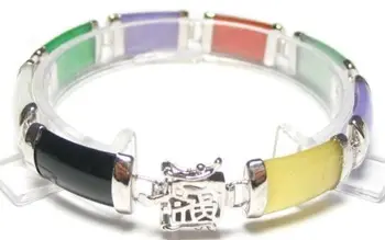 

Free shipping >7.5" MULTI-COLOR WGP FORTUNE CLASP BRACELET