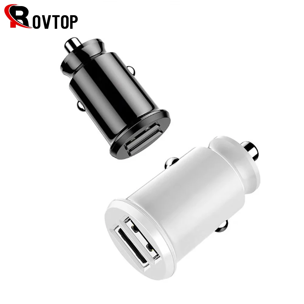 

Rovtop Mini USB Car Charger 3.1A Car-Charger Dual USB Car Phone Charger For Mobile Phone GPS Adapter In Car For Iphone Xiaomi