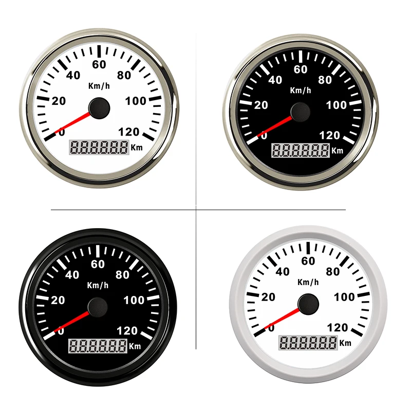 85 мм мотоцикл gps Спидометр Одометр для грузовика лодки автомобиля цифровой спидометр 12 В 24 в красный черный свет водонепроницаемый IP67