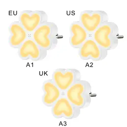 Мини ЕС США Великобритания вилка лампа в спальне Датчик управления ночник для кормления ребенка сна