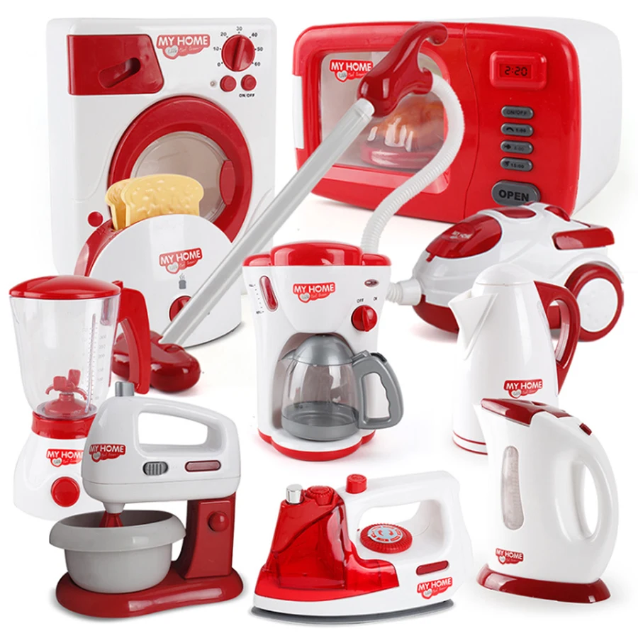 Pink Household Pretend Play Kitchen Children Toys Vacuum Cleaner Mixer