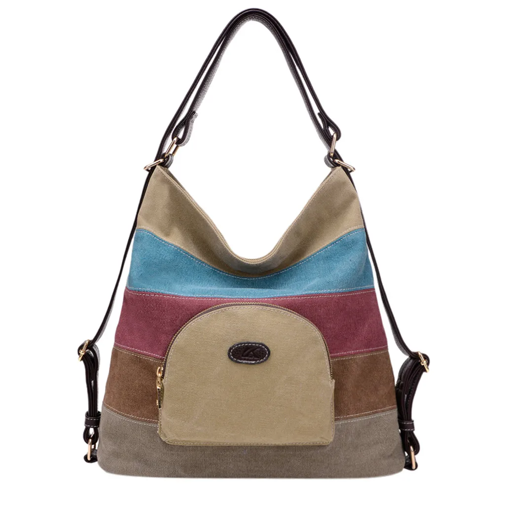 

Women Multifunctional Retro Shoulder Bags Canvas Patchwork cross body School Bags For woman bolsos mujer verano Bolsa Feminina