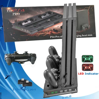 

PS4 PRO Vertical Cooling Charging Stand PS 4 Play Station 4 Controller Charger Dock Station for Sony Playstation 4 Pro Games