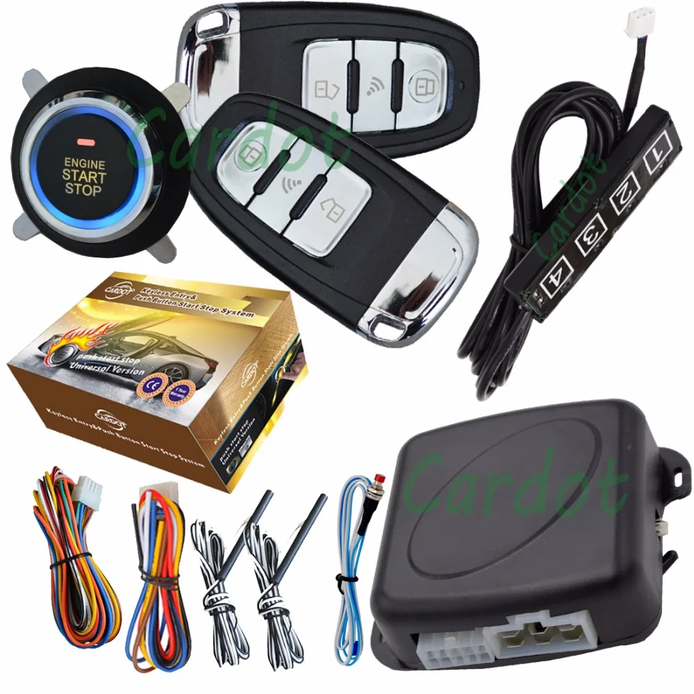 car security&security alarm system with start stop engine button smart