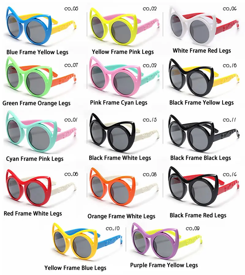 Aliensoce кошачий глаз Детские Солнцезащитные очки для женщин для детей Гибкая силиконовая Детская безопасность поляризационные Очки девочка очки для партии