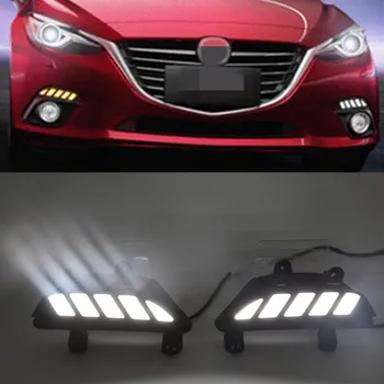 

CSCSNL 2Pcs Car Dynamic LED Dimming and Turn Signal Light style LED DRL daytime running lights for Mazda 3 axela 2014 2015 2016
