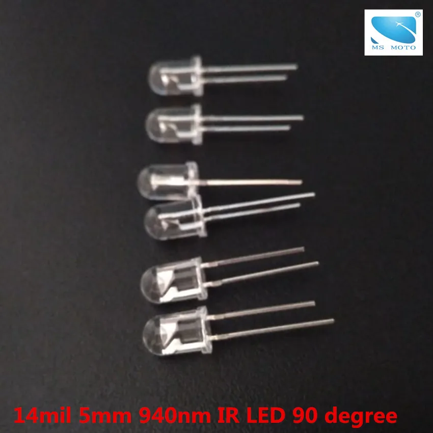 20 шт./лот 5 мм 14mil инфракрасный ИК LED 940nm Невидимый диод 90 градусов сквозное