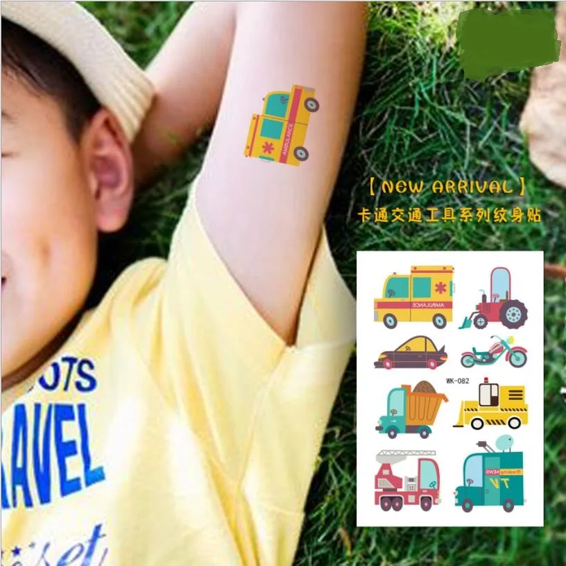 

5Pcs Cartoon Car Airplane Transportation Child Temporary Tattoo Body Art Flash Tattoo Sticker Waterproof Fake Tattoo Sticke