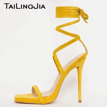 Yellow Fuax Suede High Heel Women Sandals Woman Shoes Cross Tied Ankle Strap Summer Sexy High Quality Handmade Shoes Wholesale Yellow Fuax Suede High Heel Women Sandals Woman Shoes Cross Tied Ankle Strap Summer Sexy High Quality Handmade Shoes Wholesale