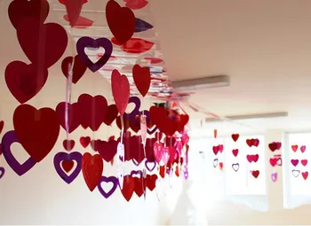 

1 Set Free Shipping 3.7M Extra Large PVC Heart Garland Weeding Party Decoration Wedding Room Decoration