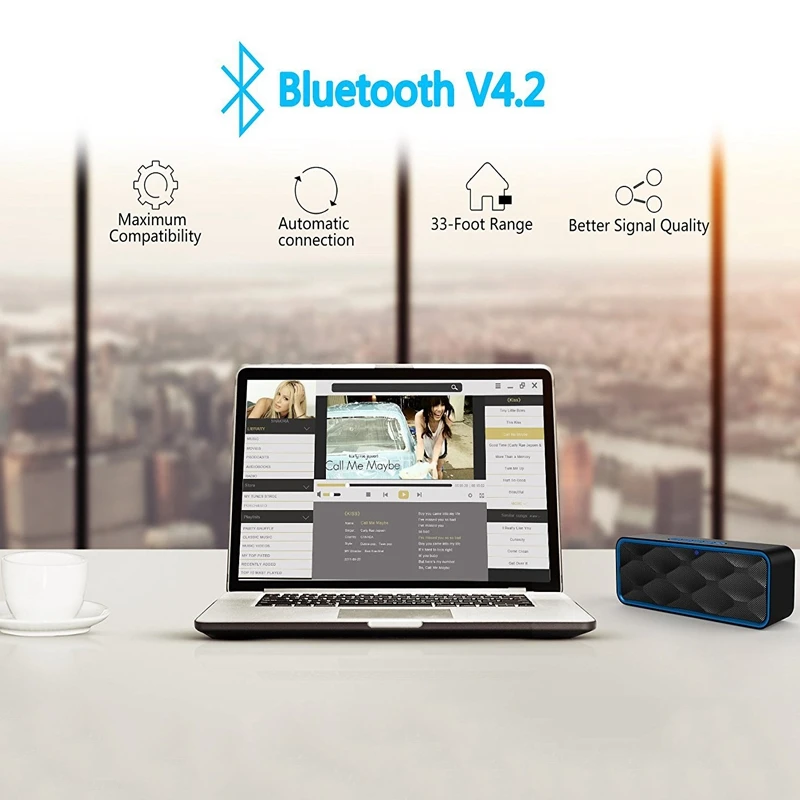 Беспроводной Bluetooth динамик портативный стерео двойной драйвер звуковые блоки HD
